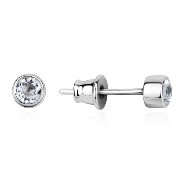 Пусеты из серебра с хрусталём в ювелирном интернет-магазине