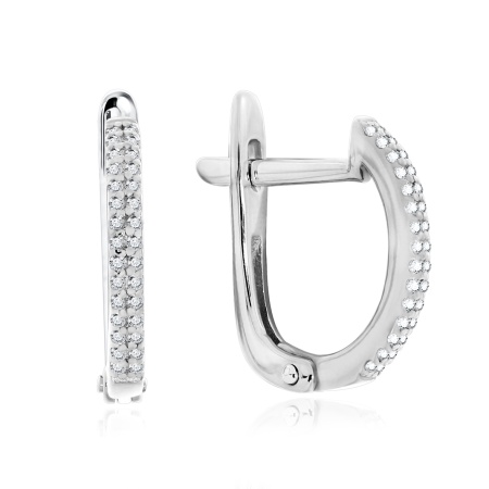 Серьги из серебра с фианитами