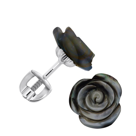 Пусеты из серебра с перламутрами П340491210-20 от KRASNOE, металл Серебро, вставка Перламутр