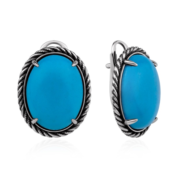 Серьги из серебра с бирюзой