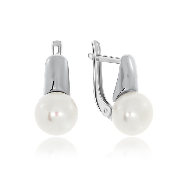 Серьги из серебра с жемчугами