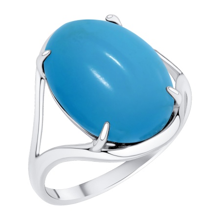 Купить кольцо из серебра с бирюзой имитацией из природного минерала в интернет-магазине KRASNOE