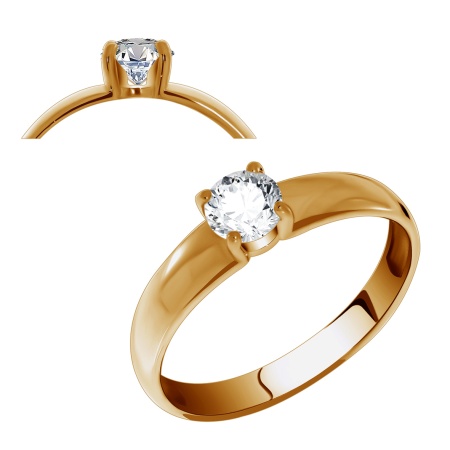 Кольцо из серебра с фианитом со скидкой