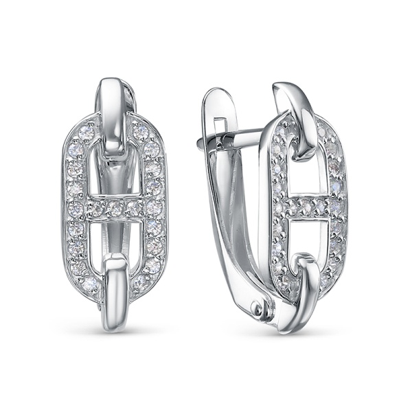 Серьги из серебра с1205406 от KRASNOE, металл Серебро, вставка Фианит