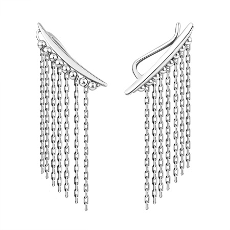 Серьги из серебра без вставок 2340404904-16 от KRASNOE, металл Серебро, вставка Без вставок