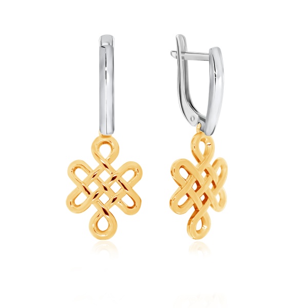 Серьги из серебра без вставок 2350401643 от KRASNOE, металл Серебро, вставка Без вставок