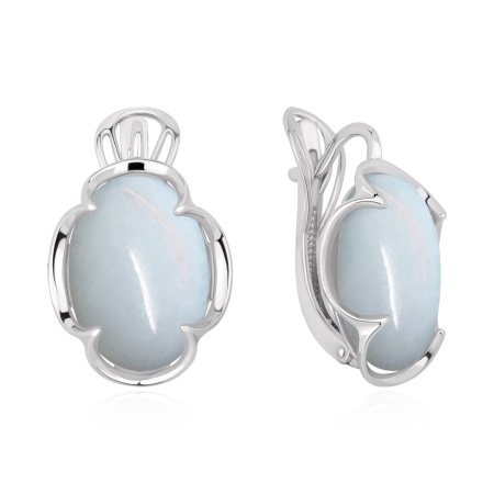 Серьги из серебра с лунным камнем
