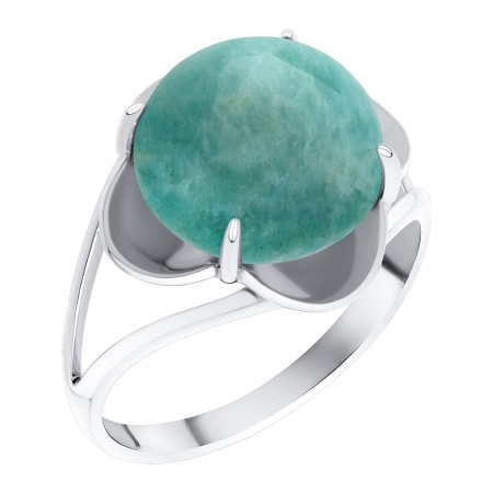 Купить кольцо из серебра с амазонитом в интернет-магазине KRASNOE