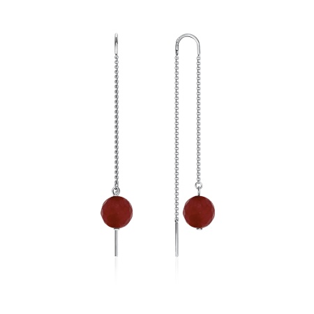 Серьги из серебра с агатами