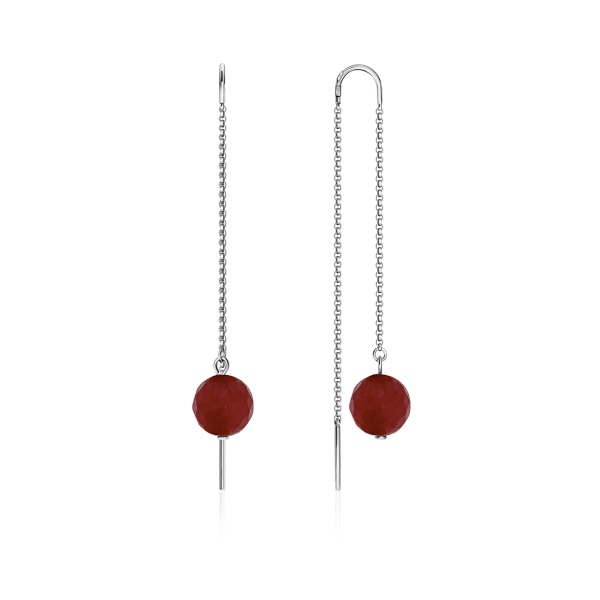 Серьги из серебра с агатами