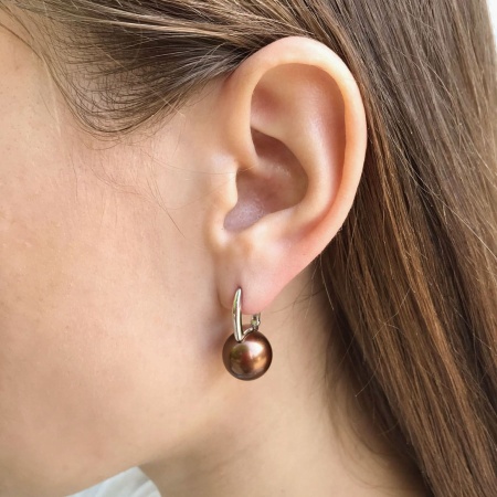 Серьги из серебра с жемчугом