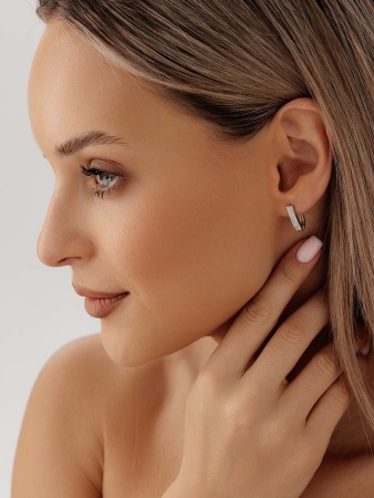 Серьги из серебра с фианитами 2340205391л от KRASNOE, металл Серебро, вставка Фианит