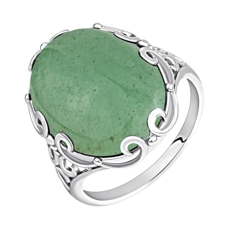 Купить кольцо из серебра с авантюрином в интернет-магазине KRASNOE