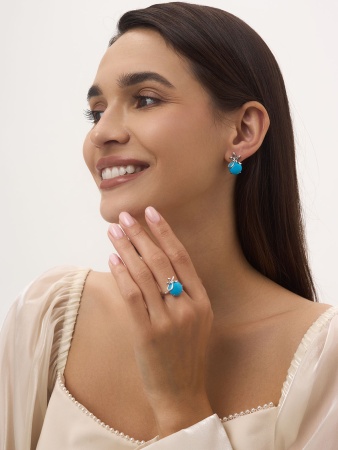 Купить кольца из серебра с бирюзой в интернет-магазине KRASNOE