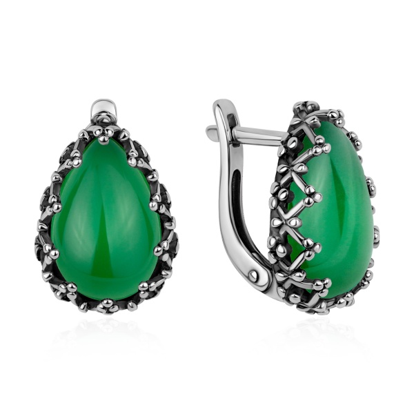 Серьги из серебра с агатами в ювелирном интернет-магазине