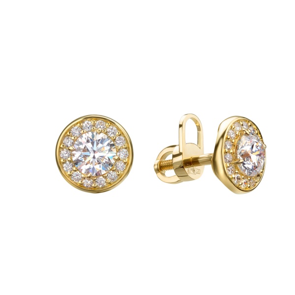 Пусеты из золота с бриллиантами yellow sunrise