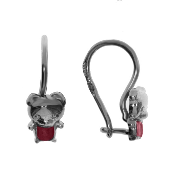 Серьги из серебра с эмалью со скидкой