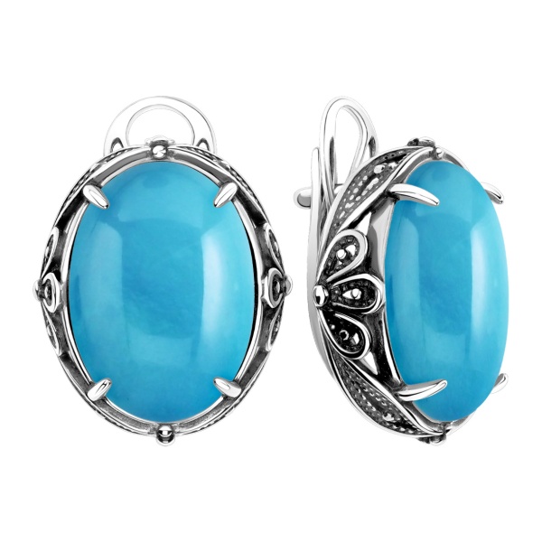 Серьги из серебра с агатом