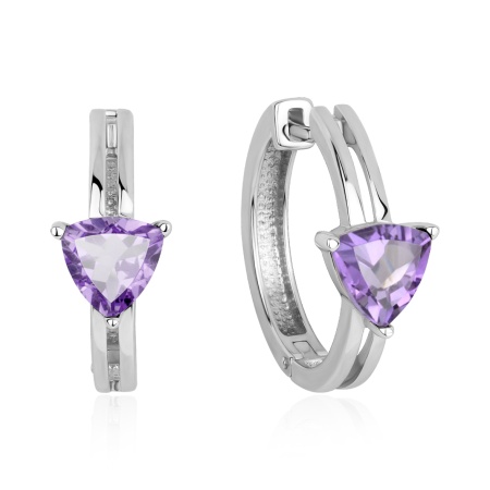 Серьги из серебра с аметистами
