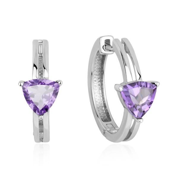 Серьги из серебра с аметистами