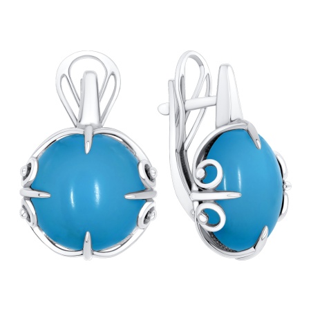 Серьги из серебра с бирюзой