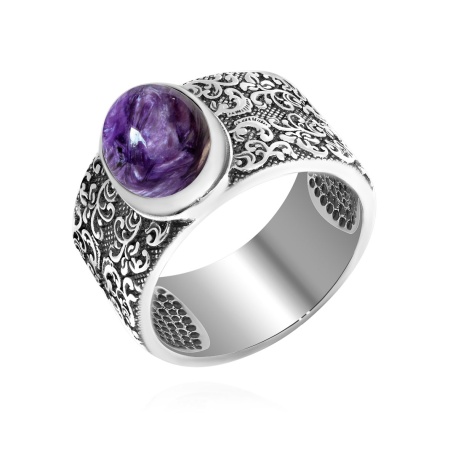 Купить кольцо из серебра с чароитом в интернет-магазине KRASNOE