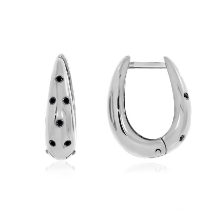 Серьги из серебра с фианитами со скидкой