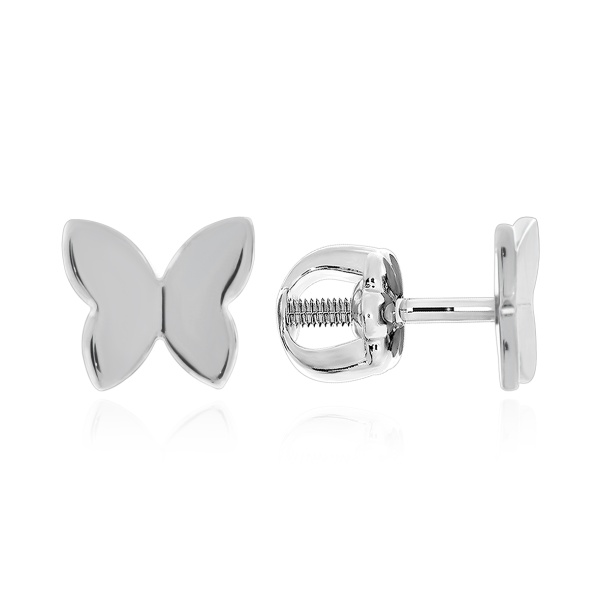 Пусеты из серебра без вставок 2340404821 от KRASNOE, металл Серебро, вставка Без вставок