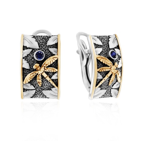 Серьги из серебра с корундом 2317161766-37 от KRASNOE, металл Серебро, вставка Корунд Натур.