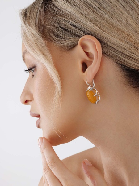 Серьги из серебра с агатами