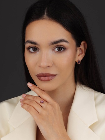 Серьги из серебра с аметист