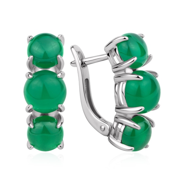 Серьги из серебра с агатом
