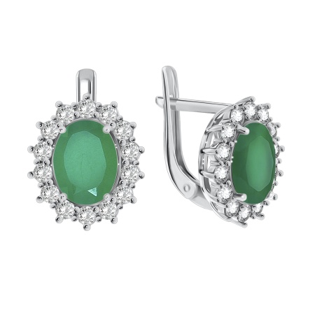 Серьги из серебра с агатами и фианитами 2340390189л-60 от KRASNOE, металл Серебро, вставка Агат