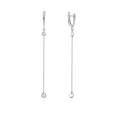 Серьги из серебра с фианитами