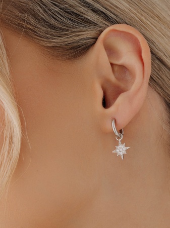 Серьги из серебра с фианитами