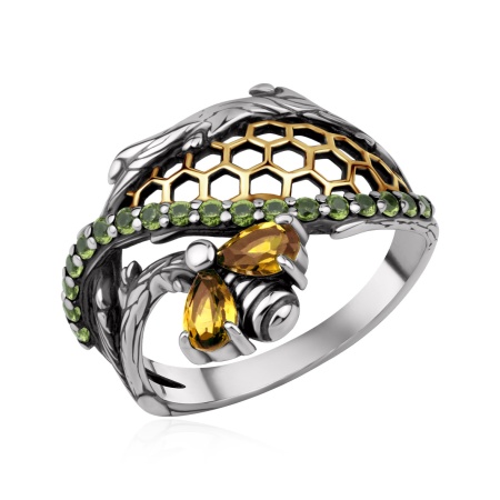 Купить кольцо из серебра с ситаллами в интернет-магазине KRASNOE