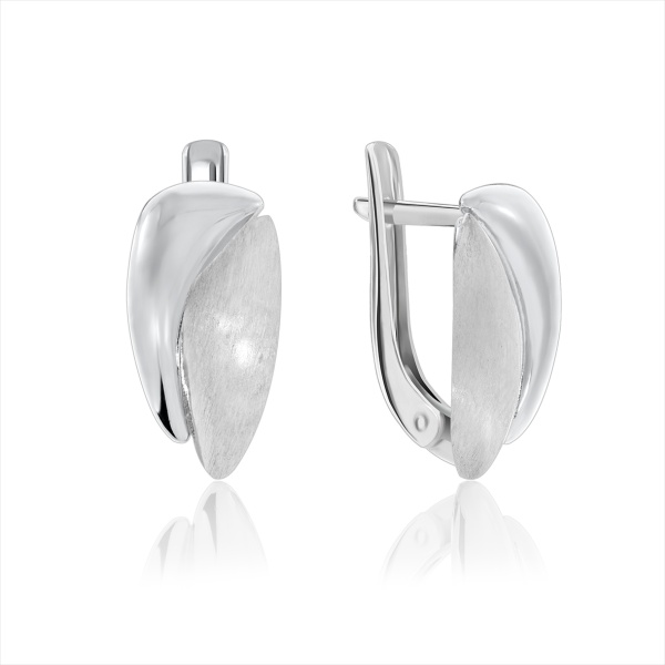 Серьги из серебра без вставок со скидкой