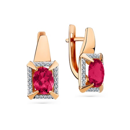 Серьги из золота с корундом 02-3-373-1601-011 от KRASNOE, металл Золото, вставка Корунд Натур.