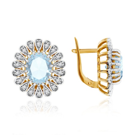 Серьги из золота с топазами, топазами, топазами и фианитами со скидкой