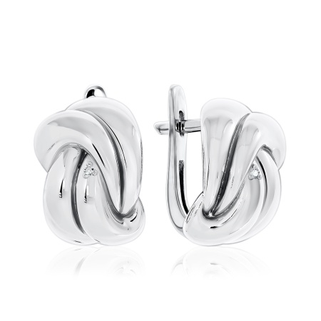 Серьги из серебра с фианитами со скидкой