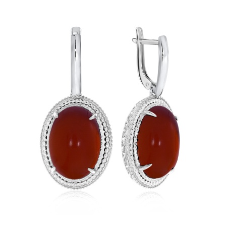 Серьги из серебра с агатами