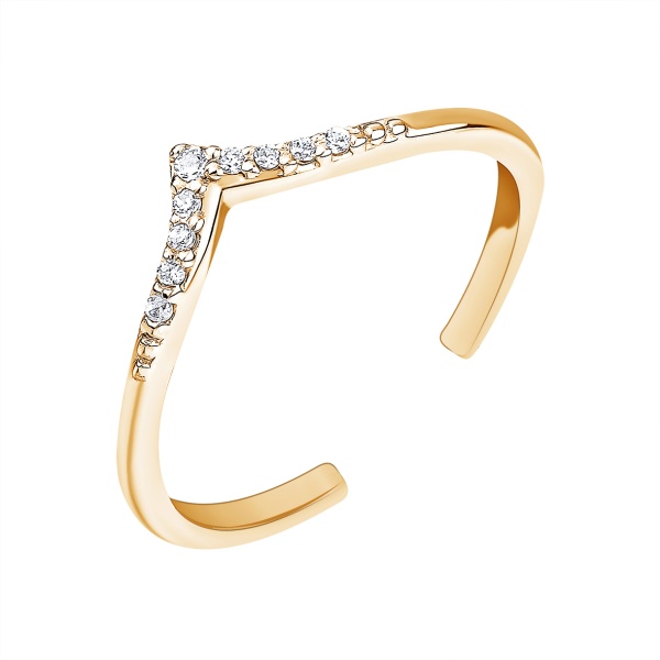 Кольцо из серебра с фианитами со скидкой