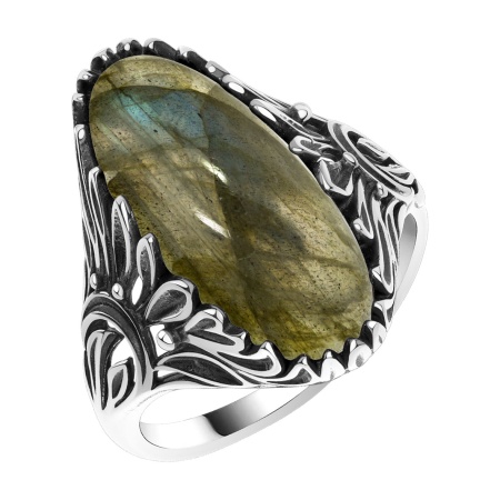 Купить кольцо из серебра с лабрадоритом в интернет-магазине KRASNOE