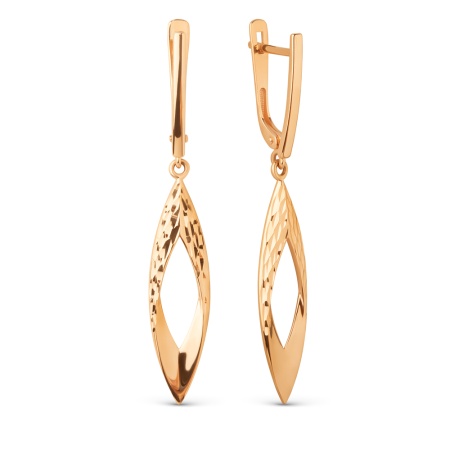 Серьги из золота без вставок 023472-1010 от KRASNOE, металл Золото, вставка 