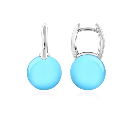 Серьги из серебра с бирюзой 2340314318 от KRASNOE, металл Серебро, вставка Бирюза i