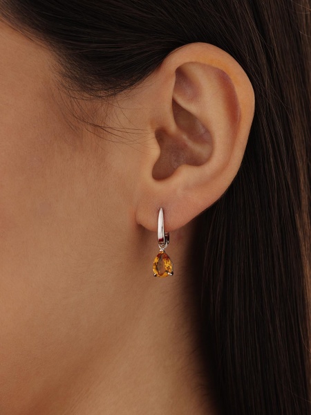 Серьги из серебра с цитринами в ювелирном интернет-магазине