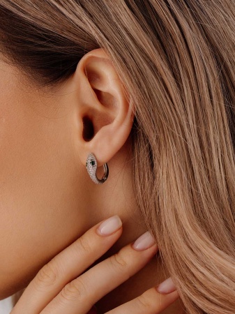 Серьги из серебра с фианитами