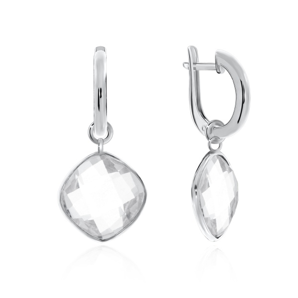 Серьги из серебра с хрусталём