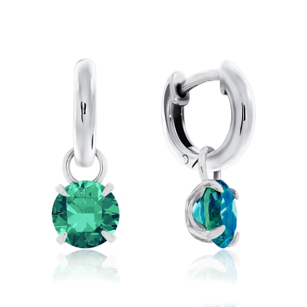 Серьги из серебра с ситаллами