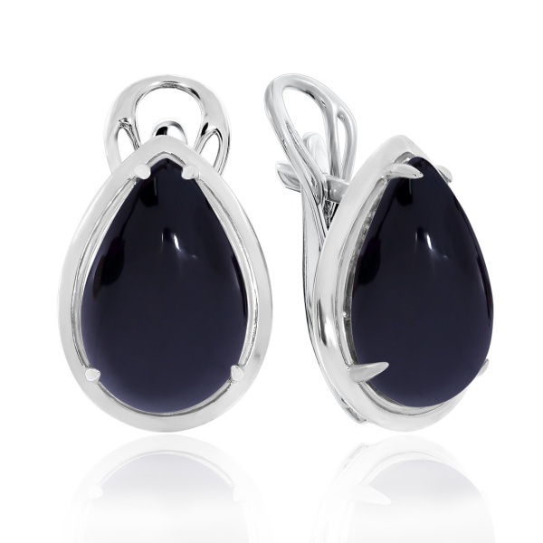 Серьги из серебра с агатом